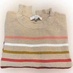 LOFT Multi-Striped Crew Sweater